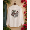 Tommy Bahama Mens XLT 100% Linen Embroidered Back Button Down Shirt White NWOT