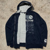 Volcom Hoodie Small Full Zip Navy Y2K Vintage Skate Surf Grunge Thermal Lined