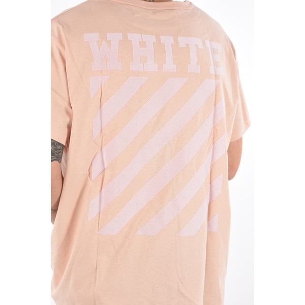 Off-White c/o Virgil Abloh x Kith 2017 Pink Main Label Tee Shirt Sz. M Authentic