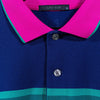 Greyson Polo Shirt Men’s XL Blue Pink Colorblock Stripe Pima Golf Polo