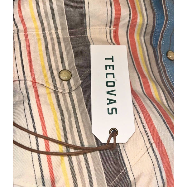 Tecovas Flying T Foundation Weight Pearl Snap Shirt NWT Large Western Stripe