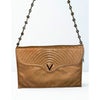 Valentino by Mario Valentino Vintage Leather Shoulder Bag Bronze Chain Strap
