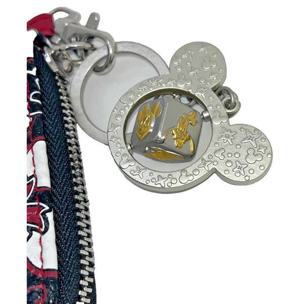 Disney Wristlet Wallet Minnie Loves Dots W/ Exclusive 3D Keychain EUC