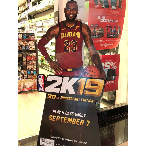LeBron James NBA 2K19 20th Anniversary Promo Standee Cardboard Display 80” Rare