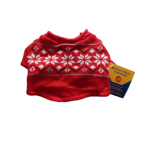 Build a Bear Clothes Promise Pets Red Fair Isle Snowflake Sweater Dog Horse Cat