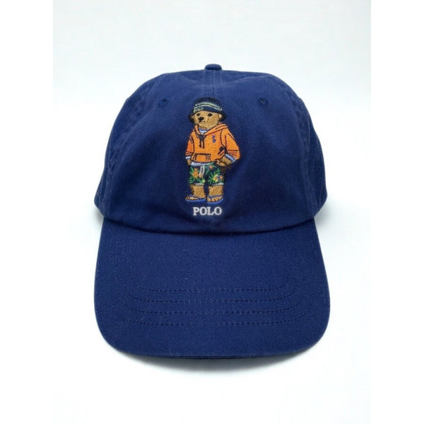 Polo Ralph Lauren Polo Bear Hawaiian Hat Navy Leather Strap Adjustable Rare