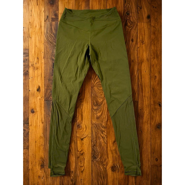 Lululemon Nulu Crisscross Mesh Stirrup Tight Green Leggings Sz 10 LW5ERXS