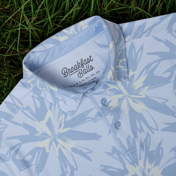 RSVLTS Breakfast Balls Starburst All Day Golf Polo Shirt Men's 2XL Blue EUC