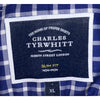 Charles Tyrwhitt Dress Shirt Non Iron Slim Fit Cotton Check Men's Sz. XL