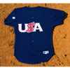 Team USA Baseball Jersey Russell Athletic Navy 2000 Olympics Sz 44 (L) Vintage