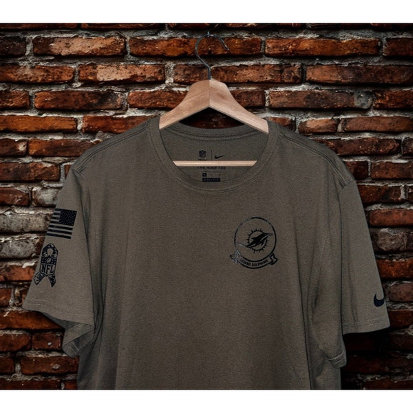 Miami Dolphins Nike 2019 Salute To Service Dri-FIT T-Shirt XL Olive NFL Tee