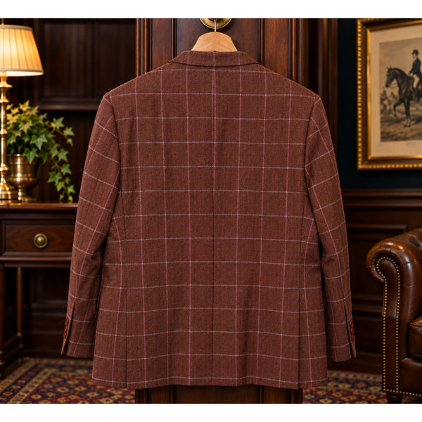 Charles Tyrwhitt Wool Cashmere Windowpane Blazer Sport Coat 42R English Cloth