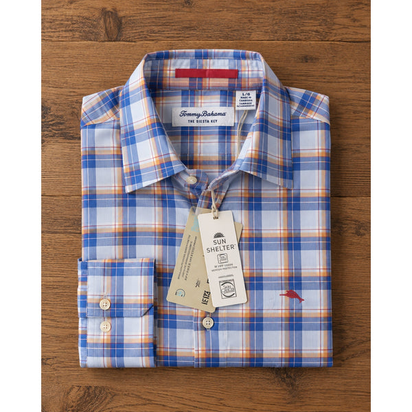Tommy Bahama Siesta Key Sisco Check IslandZone Shirt Men's L Stretch NWT UPF 30