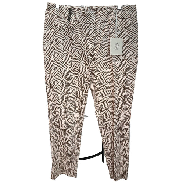Peserico Graphic-Print Cropped Trousers Camel Butter Size 48 EU 12 US
