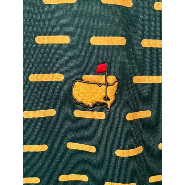 Augusta National Masters Tech Golf Polo Green Yellow Sz M EUC