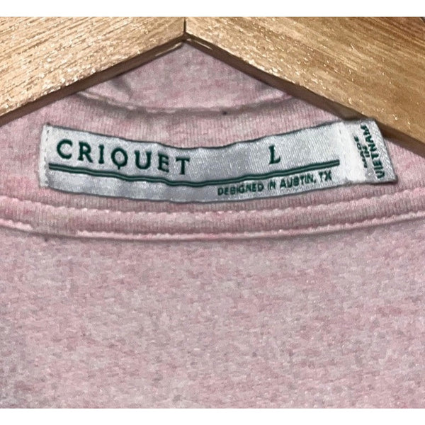 Criquet Mens L Pink Collared Polo Sweatshirt Rugby Pullover Kangaroo Pocket