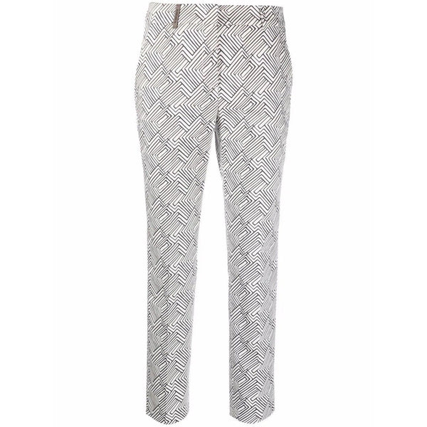Peserico Graphic-Print Cropped Trousers Size 52 EU 16 US