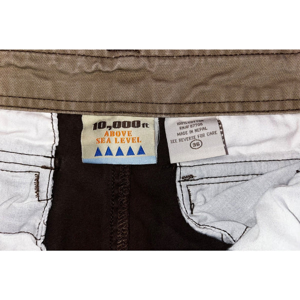 10,000 Feet Above Sea Level Cargo Shorts Mens 36 Brown Gorpcore Hiking