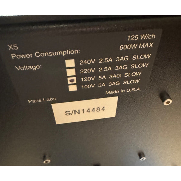 Pass Labs X5 5-Channel Power Amplifier EUC