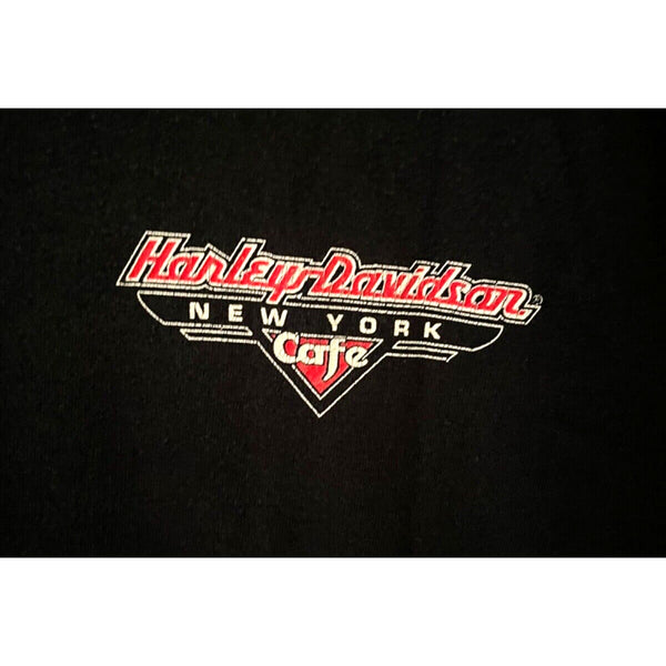 Harley Davidson Cafe New York Motorcycle XL No Tag 22x29 Biker T Shirt Tee Y2K