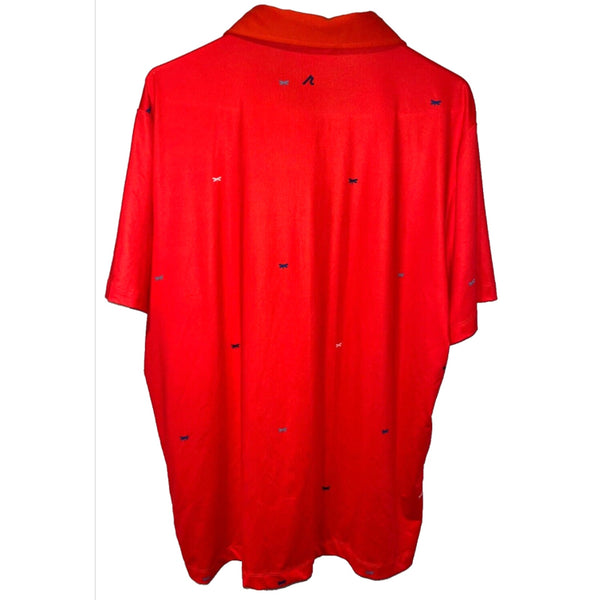 Redvanly Polo Shirt Mens XL Red Spotted Performance Stretch Golf Activewear