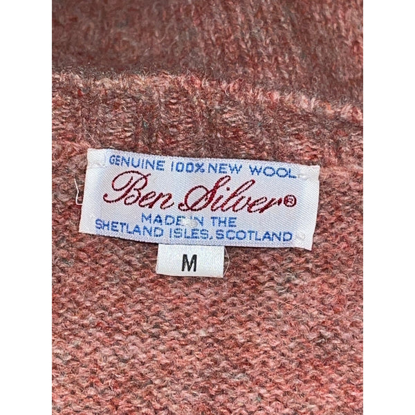 Ben Silver Shetland Wool Shag Sweater Sz. M Scotland LOKL Melange Crewneck Vtg.