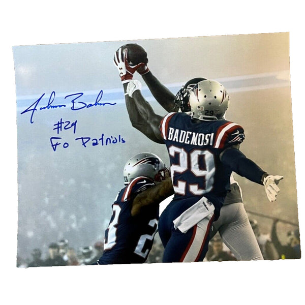 Johnson Bademosi Inscribed “Go Patriots” Autographed New England Patriots 8x10
