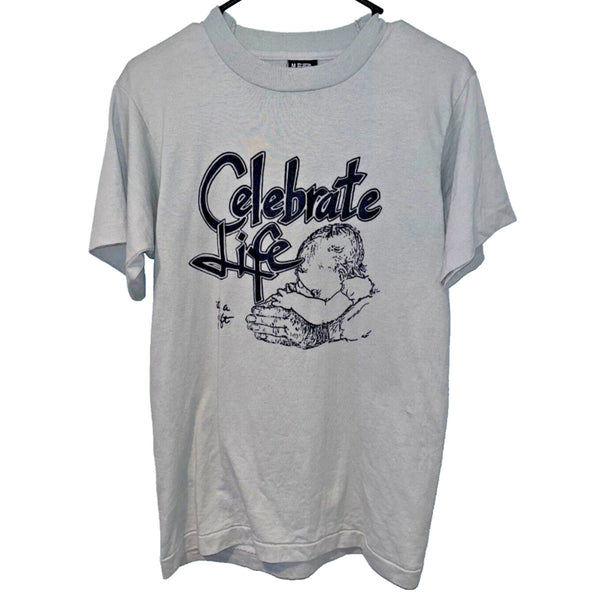 Celebrate Life Prayer T-Shirt Adult M Screen Stars Vintage Single-Stitch