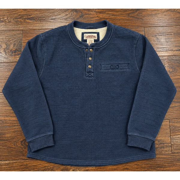 L.L.Bean Katahdin Iron Works Bonded Waffle Sherpa Fleece Henley Shirt Men's M