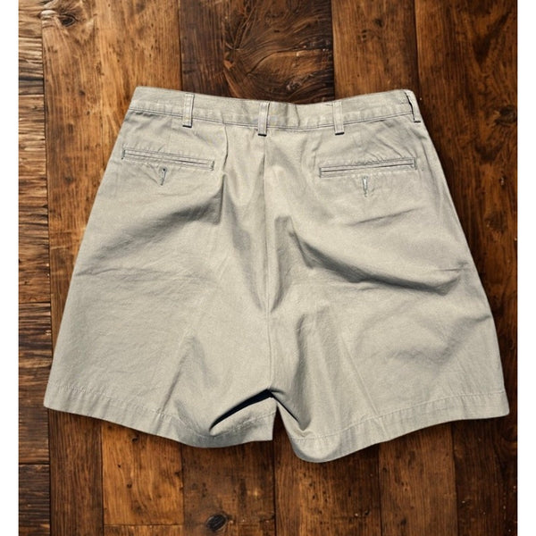 Polo Ralph Lauren Andrew Shorts Mens 34 Green Pleated Chino Vintage Preppy