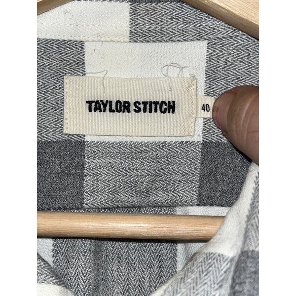 Taylor Stitch Moto Utility Shirt Ash Plaid Organic Cotton Flannel Mens 40