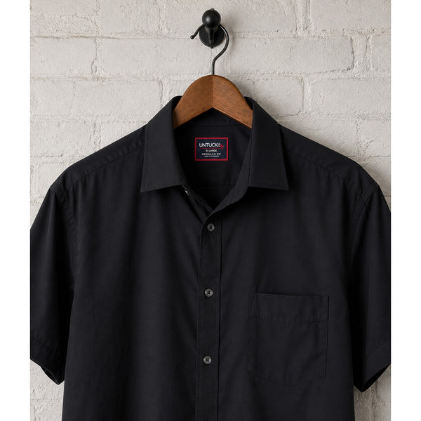 UNTUCKit Gironde Performance Short Sleeve Shirt Black XL NWOT Stretch