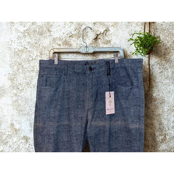 Robert Graham Bessel Kipling Indigo Pants Mens 38x35 Tailored Stretch NWT
