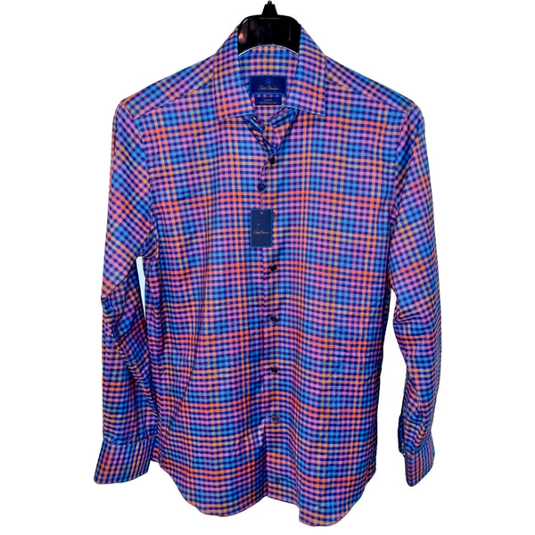 David Donahue Check Fusion Performance Sport Shirt Men's M NWT MSRP $165
