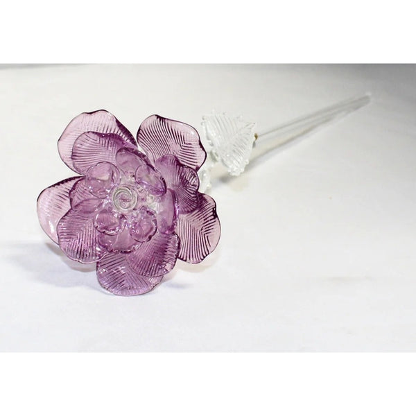 Waterford Fleurology Lavender Rose Crystal Sculpture 14.75" Jeff Leatham NIB