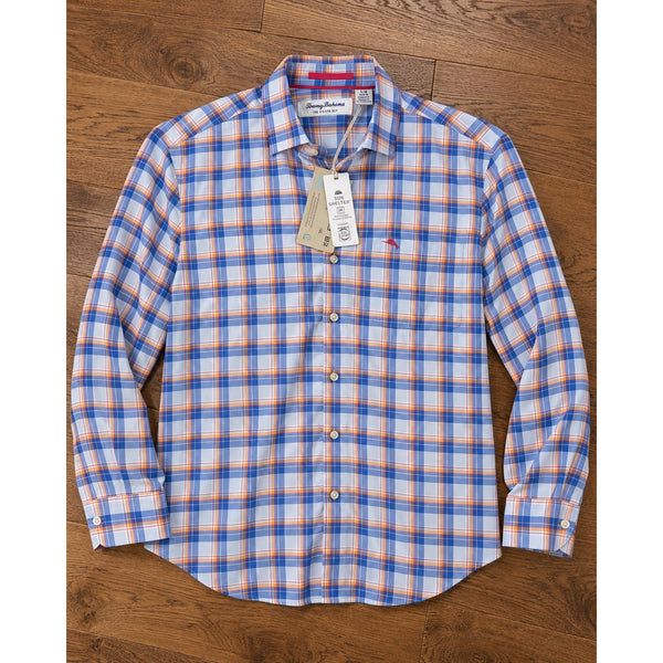 Tommy Bahama Siesta Key Sisco Check IslandZone Shirt Men's L Stretch NWT UPF 30