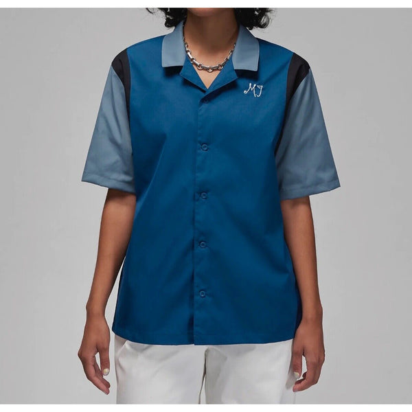 Jordan Womens Button Up Shirt Sky J French Ozone Blue DZ3340 427 • NWT Size XL