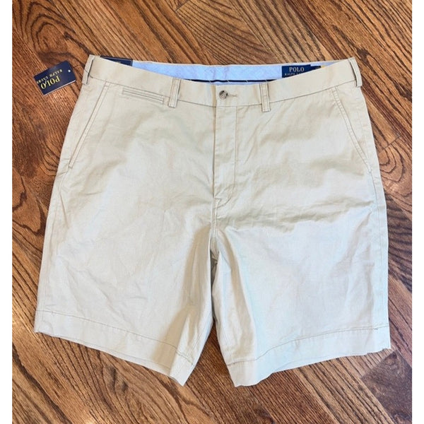 Polo Ralph Lauren Shorts Mens 38 Beige Stretch Classic Fit Chino NWT Casual