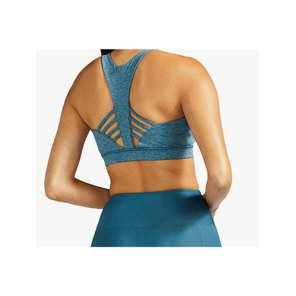 Peloton Women's Sz Small Heathered Teal Strappy Back Sports Bra (FA121) NWT
