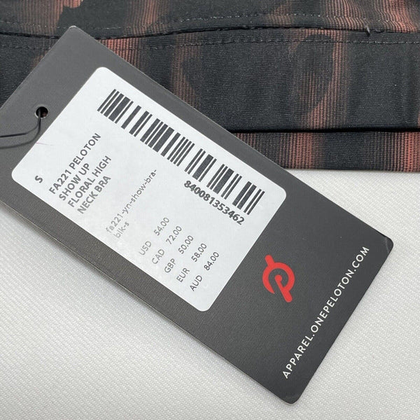 PELOTON Show Up Floral High Neck Sports Bra Size Small NWT