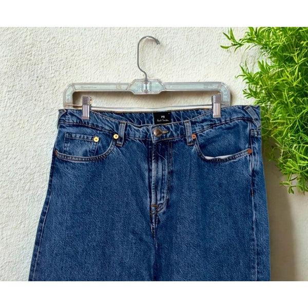 PS by Paul Smith Mens 34R x 30 Tapered Fit Jeans Medium Wash Blue Denim