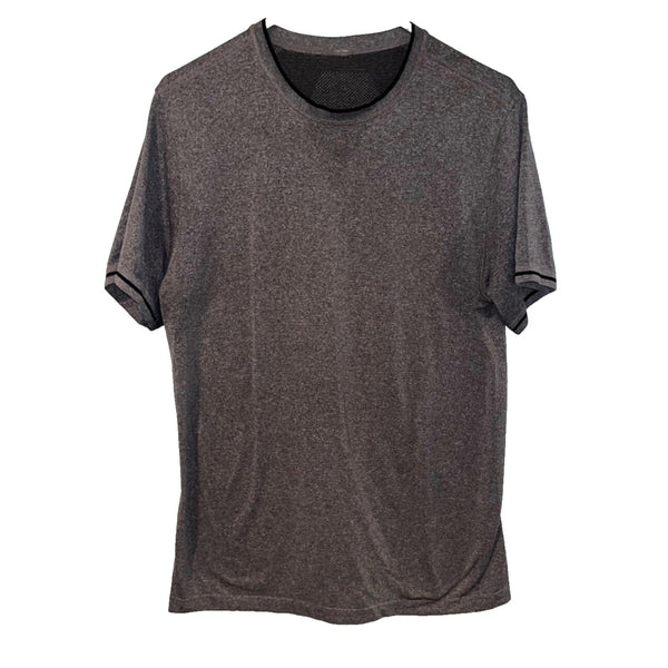 Lululemon Men's Small Breathable Running Top Gray Short Sleeve Crewneck