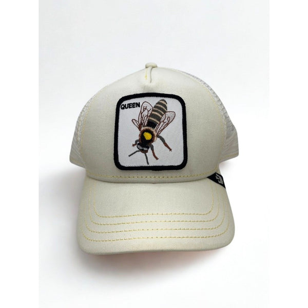 Goorin Bros Queen Bee Trucker Hat White Yellow Mesh Snapback Patch NWT Cap