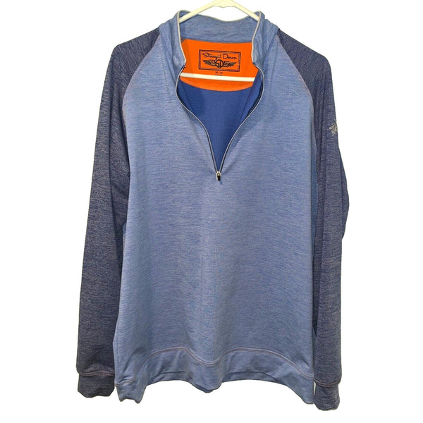 Straight Down Performance Golf 1/4 Zip Sz M Stretch Pullover Sleeve Logo