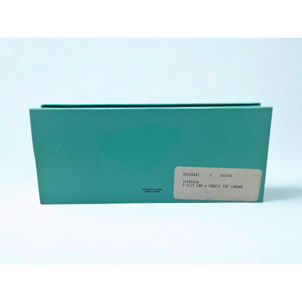 Tiffany & Co T-Clip Pen Pencil Set Chrome Gold Tone NOS Boxed Luxury Writing