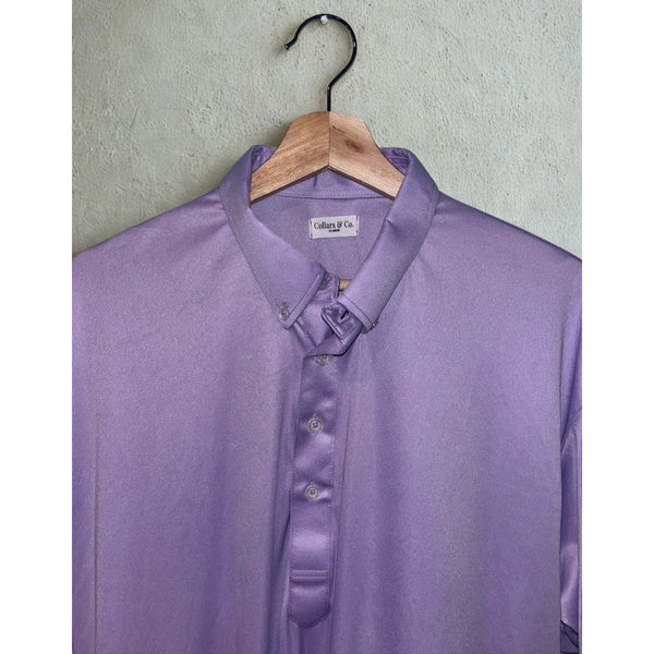 Collars & Co XL Purple Performance Polo Semi-Spread Dress Collar Golf Shirt EUC