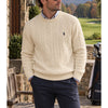 Polo Ralph Lauren Cable Knit Sweater Men's L Cream Wool Cashmere Pony