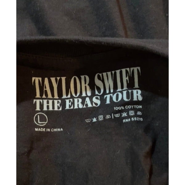 Taylor Swift Eras Tour T-Shirt Sz. L Black Official Merch Album Graphic NWOT