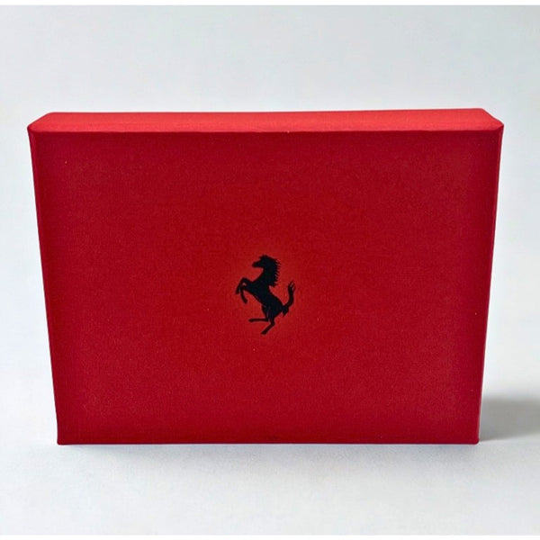 Ferrari Leather Money Clip Wallet Made In Italy W/ Presentation Box New