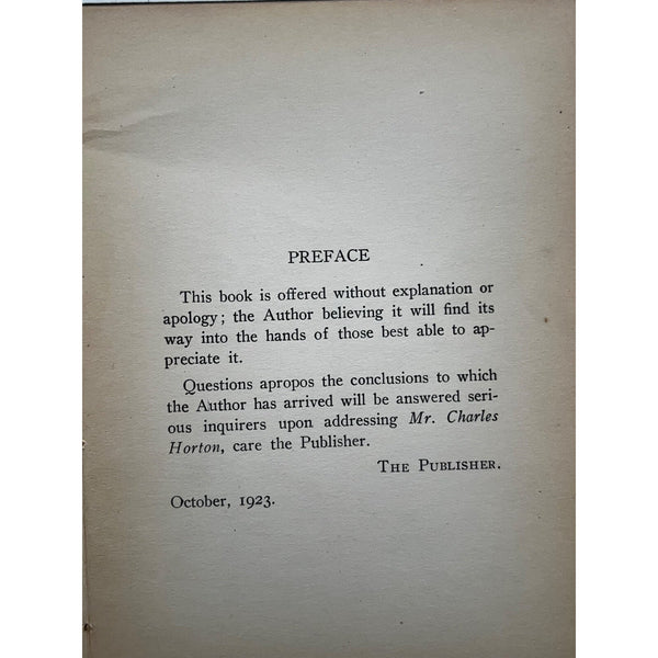 Charles Horton Cooley “Limitation Work and Peace" (1923) HC Philosophy